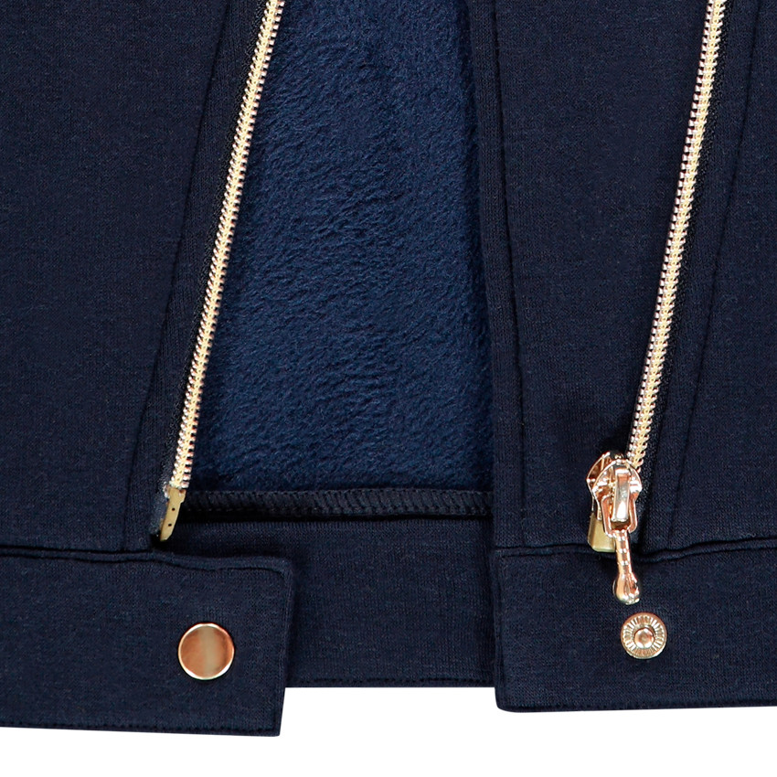 Chaqueta de felpa estilo biker 