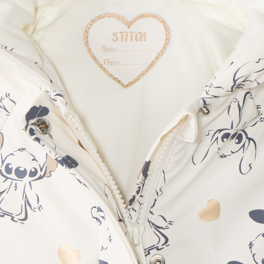 Parka con capucha para niña con estampado de Stitch de Disney 