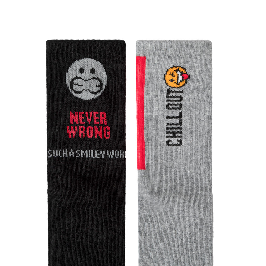 Pack de 2 pares de calcetines altos motivo  Smiley 