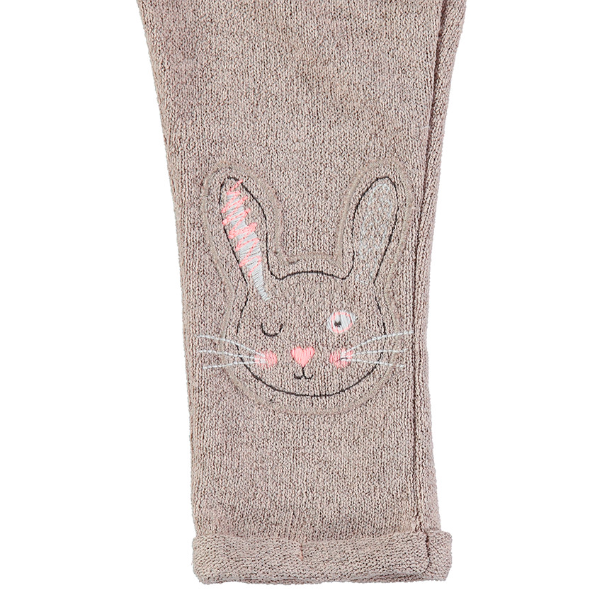 Pantalón de chándal de felpa con conejos cosidos 