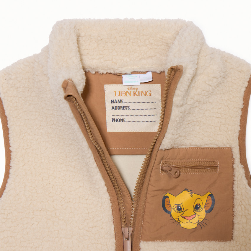 Gilet sans manches en sherpa Simba Disney pour bébé garçon 