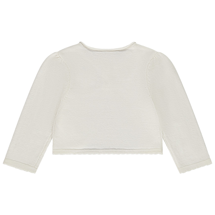 Chaleco de punto con bordado de manzana para bebé niña 