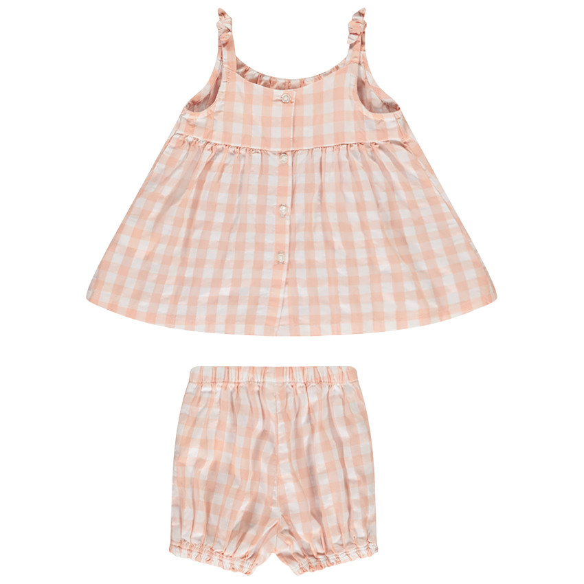 Ensemble tunique + short bloomer imprimé vichy pour bébé fille   Additional Ensemble tunique + short bloomer imprimé vichy pour bébé fille