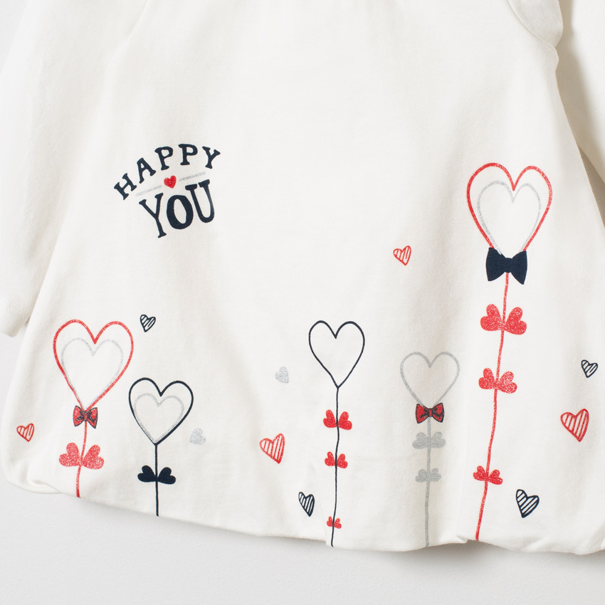 Túnica de manga larga con estampado de corazones en algodón  Additional Túnica de manga larga con estampado de corazones en algodón