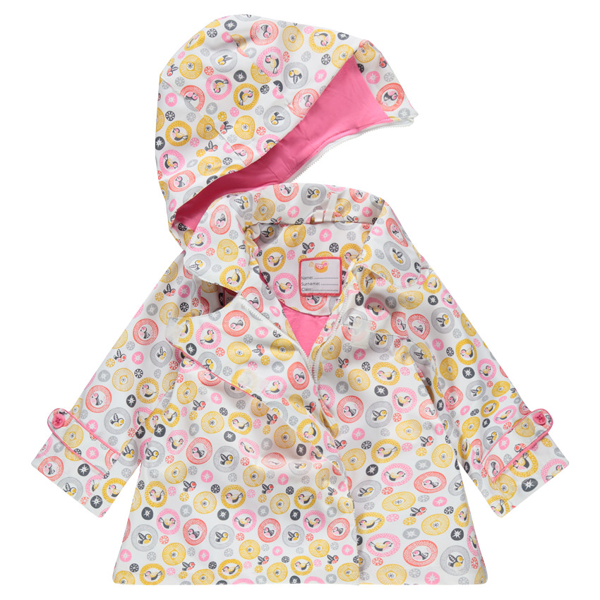 Cortavientos de goma con estampado all over y capucha desmontable 