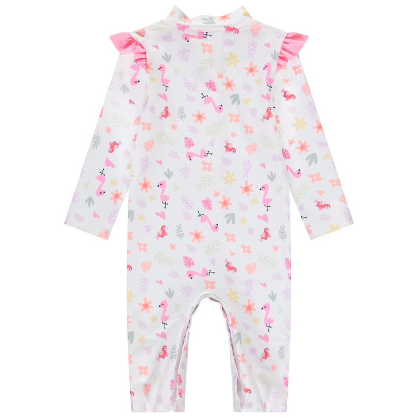 Pelele de baño anti-UV con estampado de flamencos para bebé niña 
