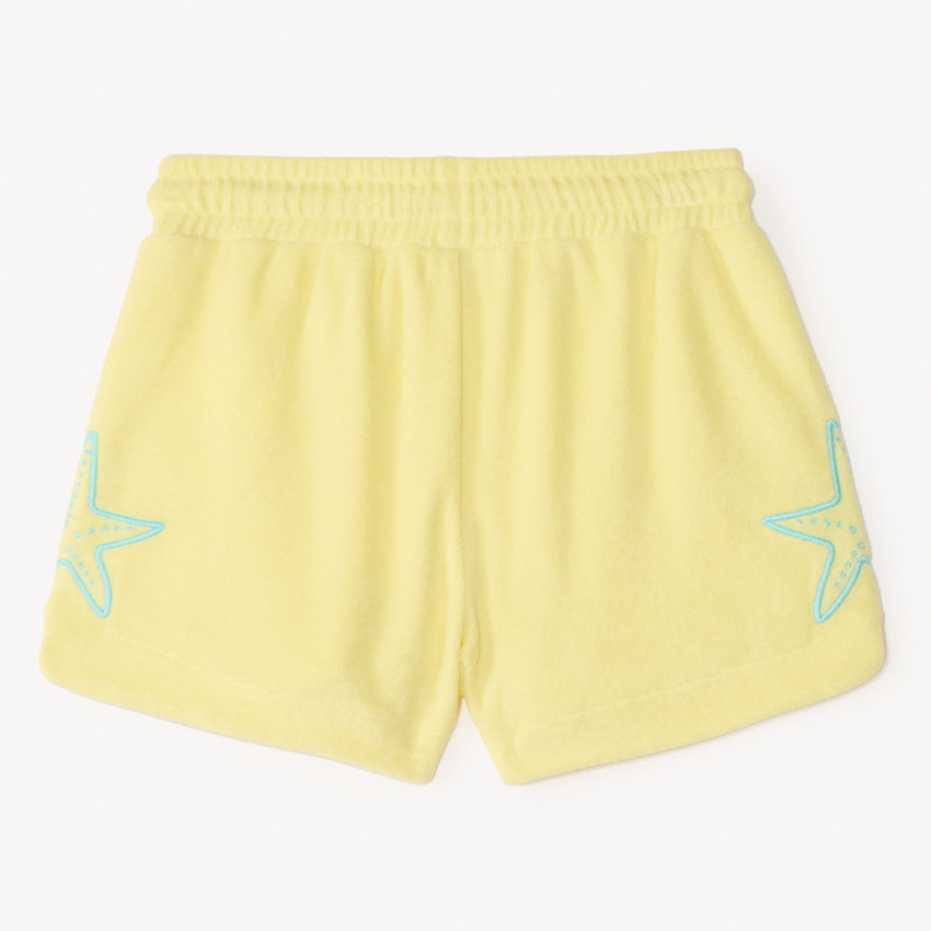 Short de felpa con bordado de estrella de mar para niña 