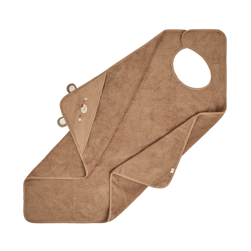 Capa de baño divertida y delantal 2 en 1 Oso marrón 