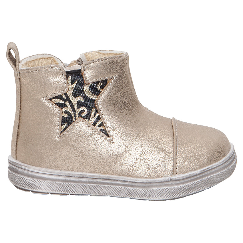Bottillons dorés aspect cuir avec étoile élastiquée 