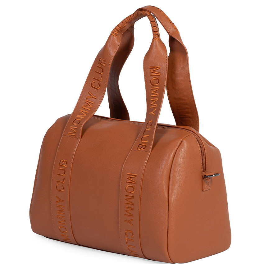 Bolso cambiador Mommy Club Signature de cuero vegano marrón 