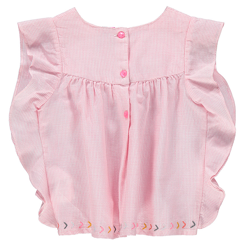 Túnica sin mangas con finas rayas y bordados 