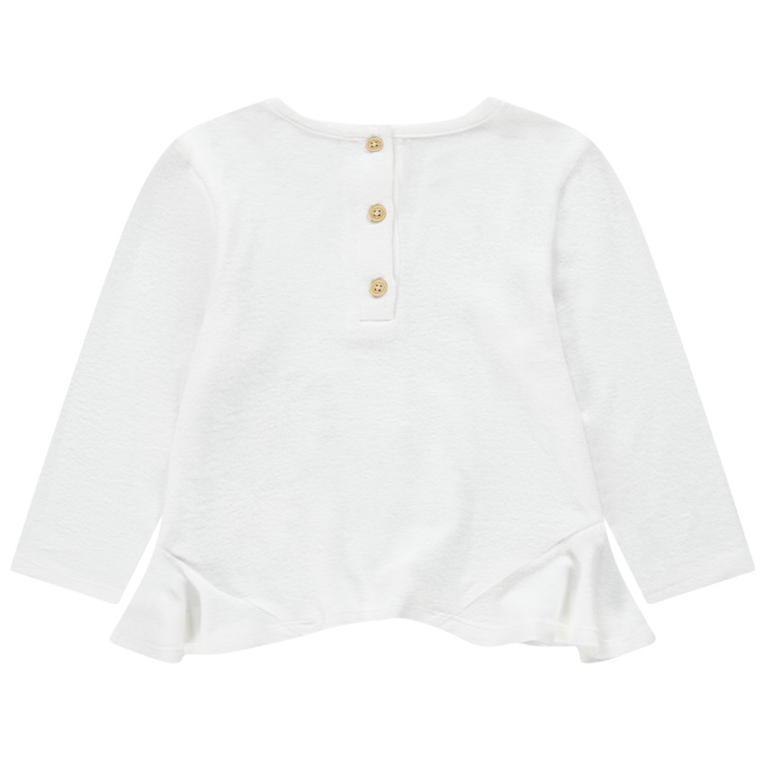 Jersey de punto con flores bordadas y cortes biselados 