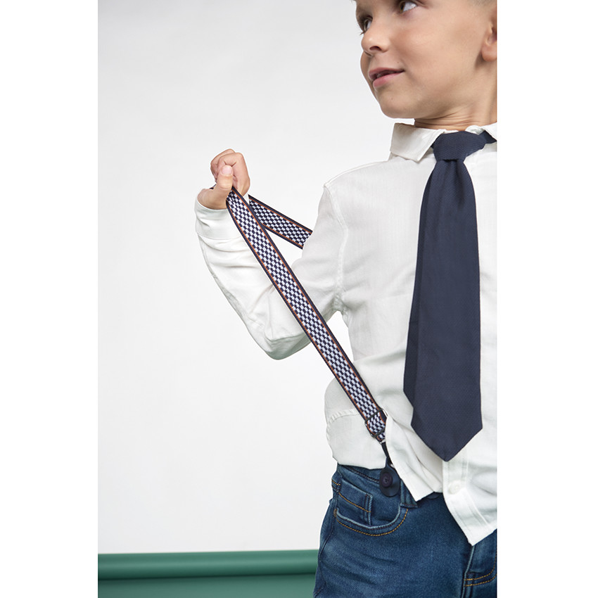 Pantalones vaqueros slim denim con tirantes para niño 