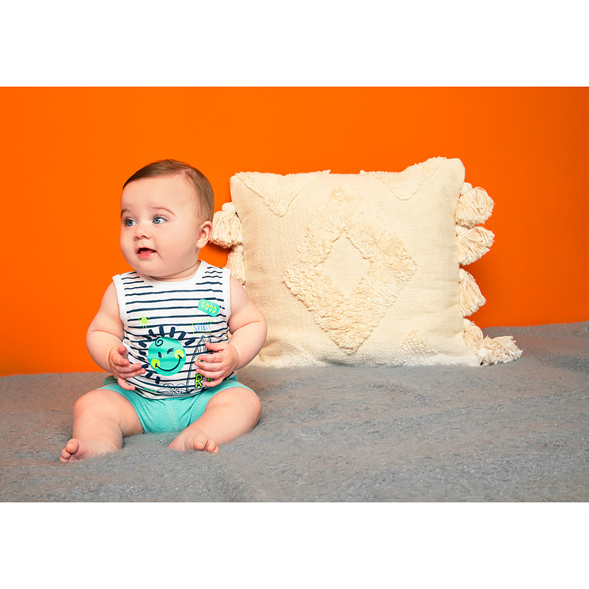 Camiseta sin mangas rayas y print Smiley  Additional Camiseta sin mangas rayas y print Smiley