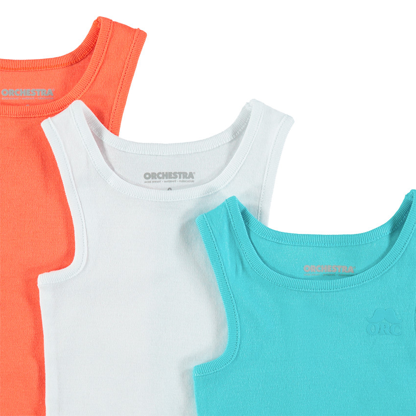 Pack de 3 bodies sin mangas de algodón para bebé niño con logo estampado. 