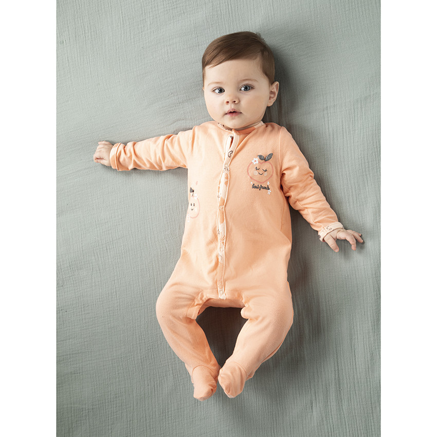 Lot de 2 dors-bien en jersey imprimé pêches pour bébé fille 