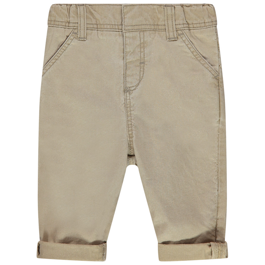 Pantalón beige efecto usado con bolsillos a la italiana   Additional Pantalón beige efecto usado con bolsillos a la italiana