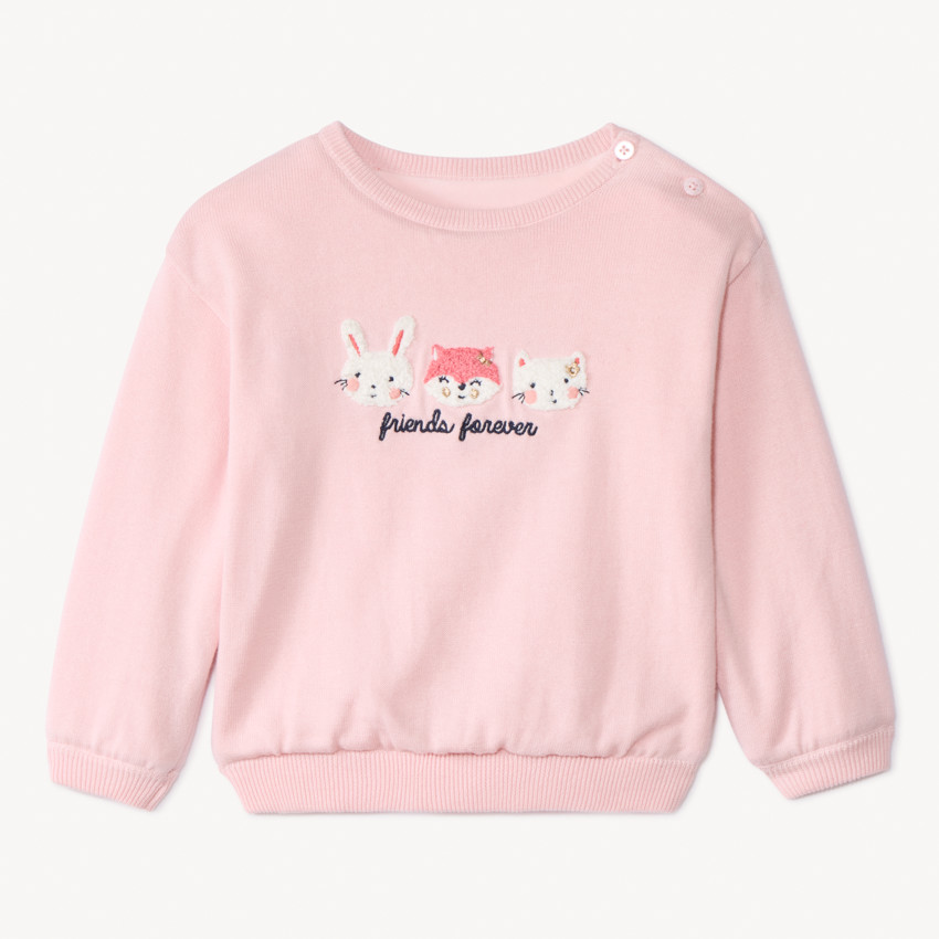 Jersey de punto con motivos bordados para bebé niña 