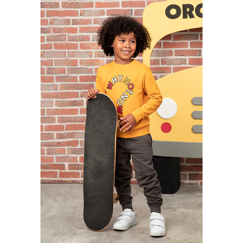 Jogging en molleton à inscription printée fantaisie 