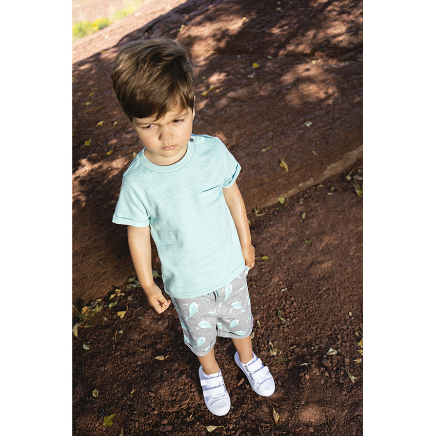 Bermudas de bebé con estampado de ballenas para niño 