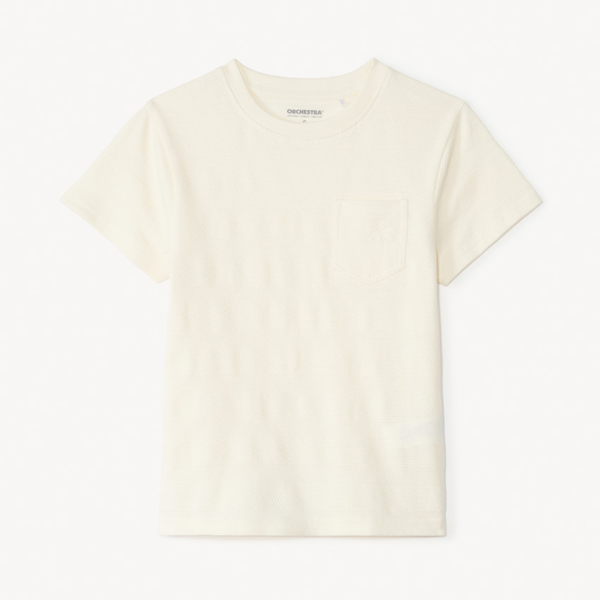 Camiseta de manga corta lisa con bolsillo para niño 