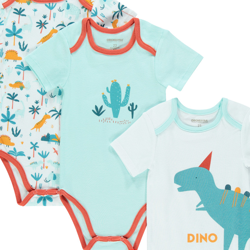Pack de 7 bodies de manga corta dinosaurios  Additional Pack de 7 bodies de manga corta dinosaurios