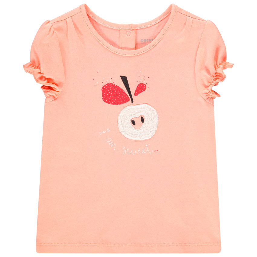 Camiseta de manga corta con volantes de algodón para bebé niña  Additional Camiseta de manga corta con volantes de algodón para bebé niña