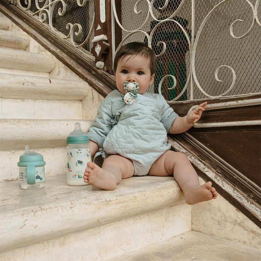 Lote de 2 chupetes de silicona SX Pro 6-18 meses Walk in the park verde 