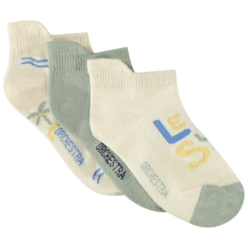 Lote de 3 pares de calcetines cortos de fantasía para niño 