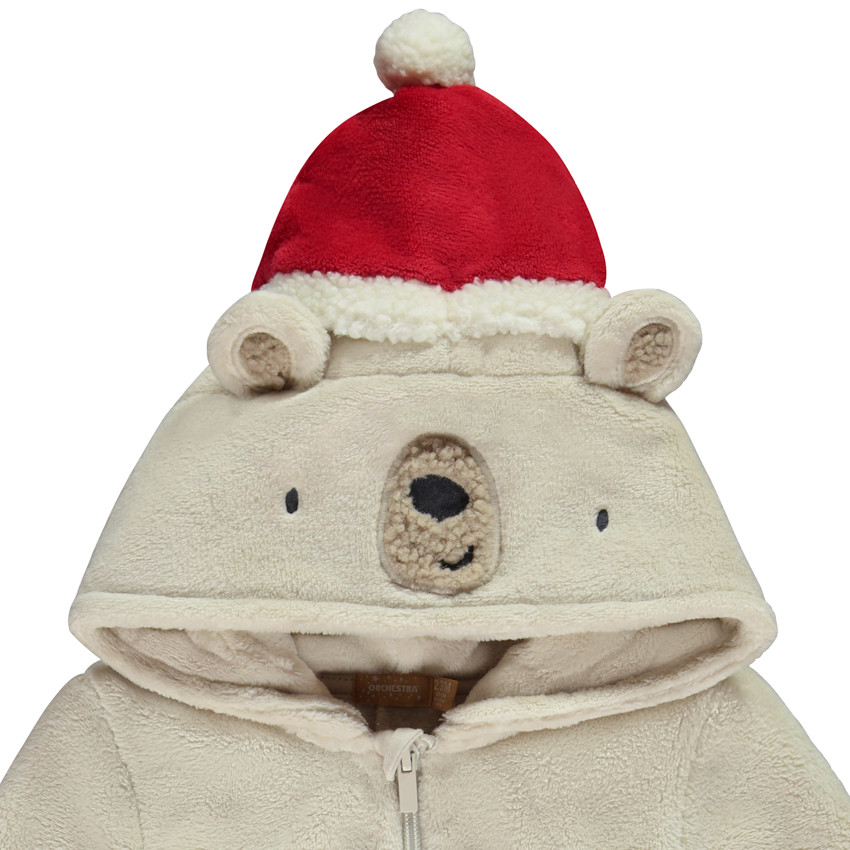 Sobrepijama oso con capucha y gorro de Navidad para bebé niño 