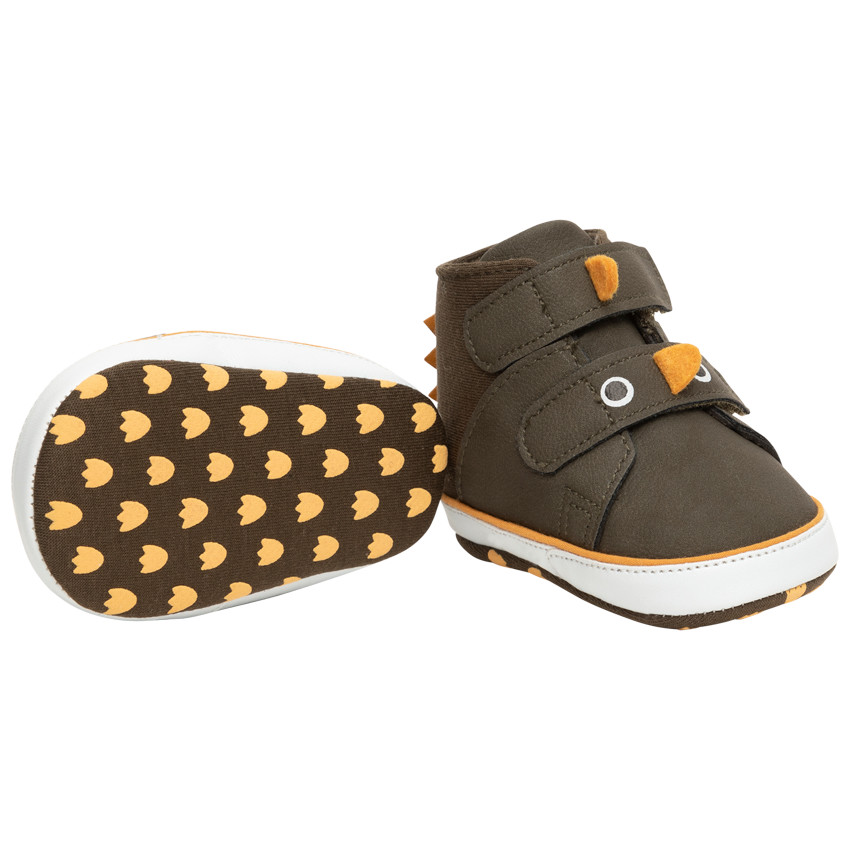 Zapatillas altas de lona con velcro y detalles de dinosaurio 