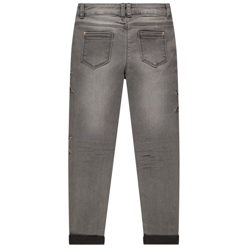 Pantalones vaqueros estrechos con estrellas y pedrería 