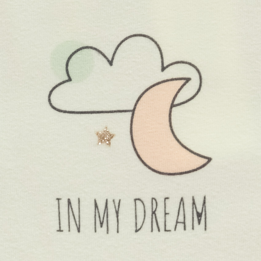 Conjunto de nacimiento 3 piezas con estampado de osos y luna para niña. 