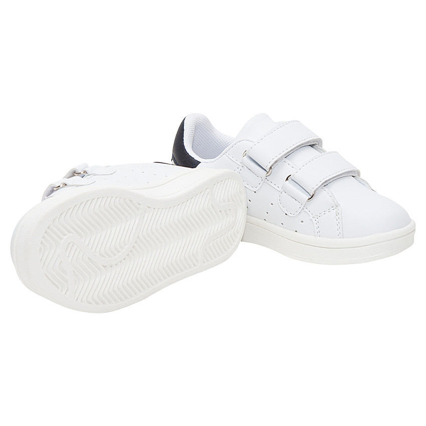 Zapatillas bajas con velcro y detalle en contraste negro 