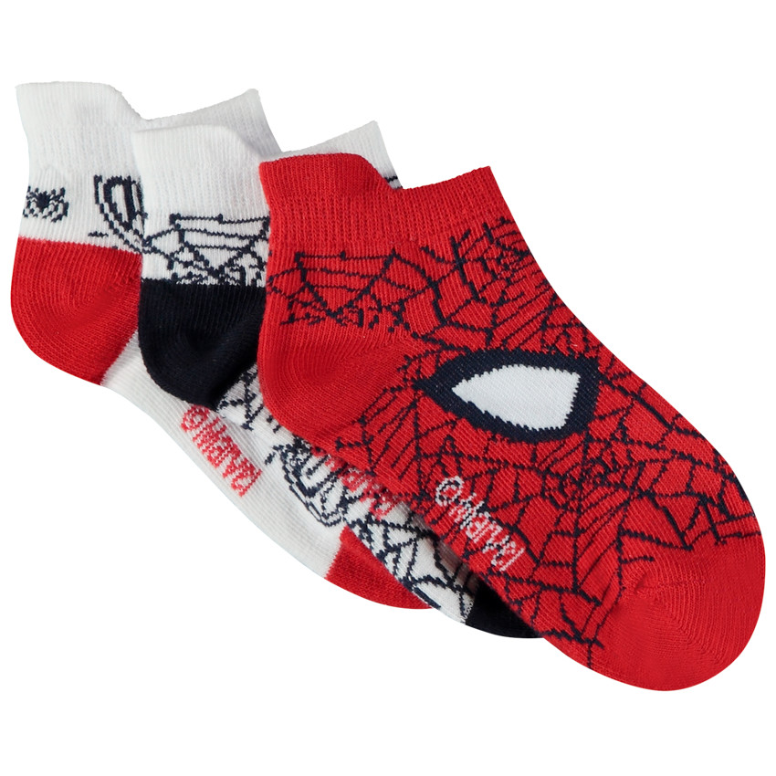 Pack de 3 pares de calcetines cortos Spider-Man Marvel para niño 