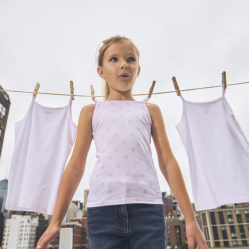 Pack de 3 maillots de cuerpo de tirantes para niña 