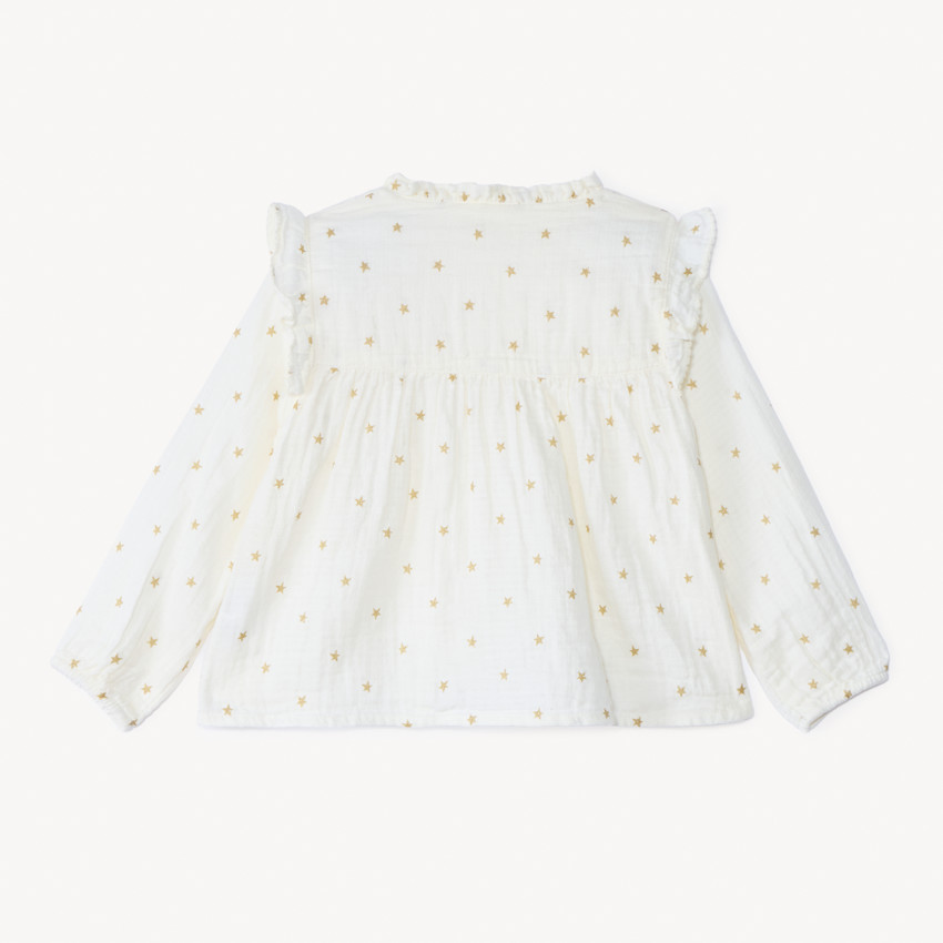Túnica de manga larga con estampado de estrellas con purpurina para bebé niña 