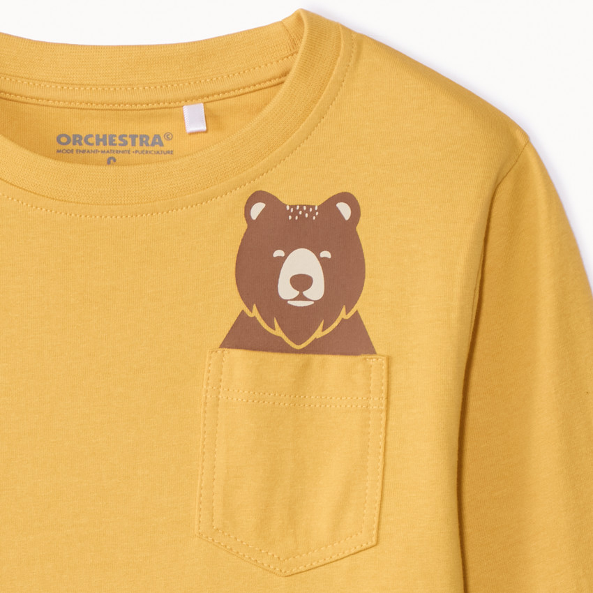 Camiseta de manga larga con estampado divertido de animal para niño 