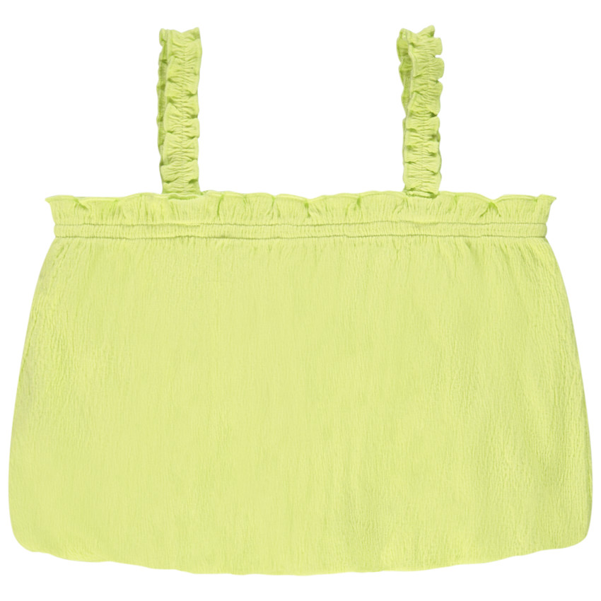 Camiseta sin mangas efecto globo con tirantes fruncidos para niña 