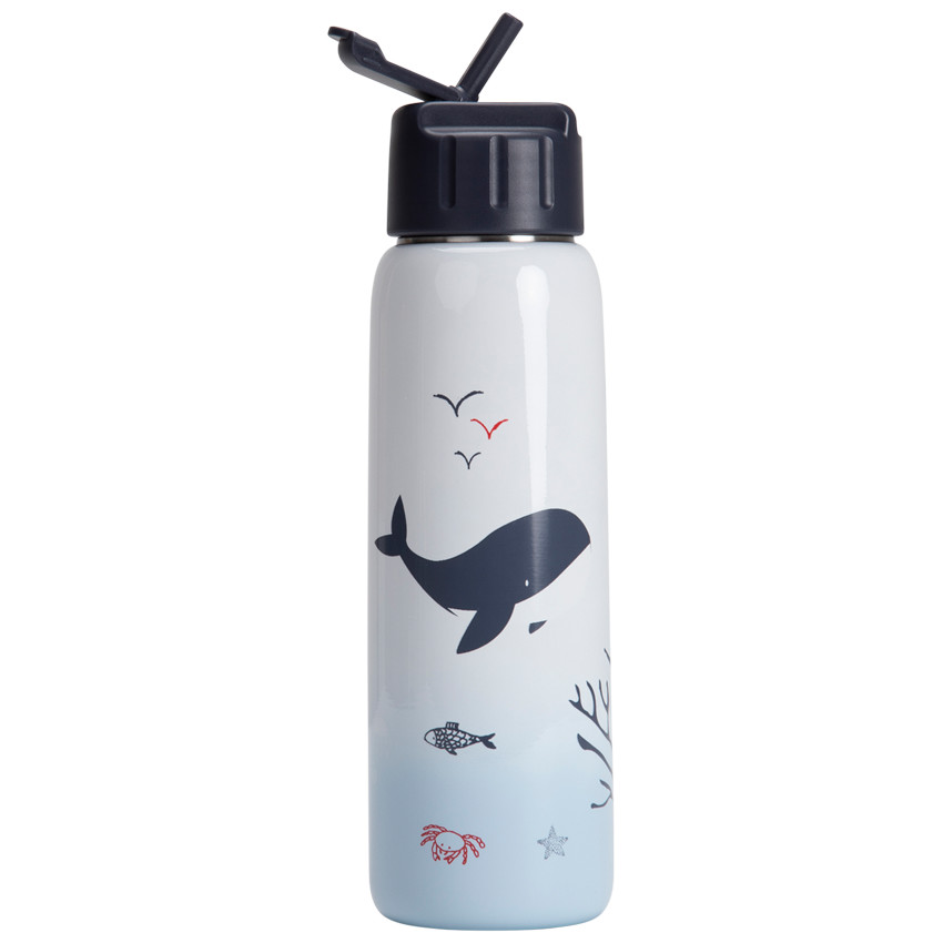 Botella de metal Pretty sea con pajita 380 ml 