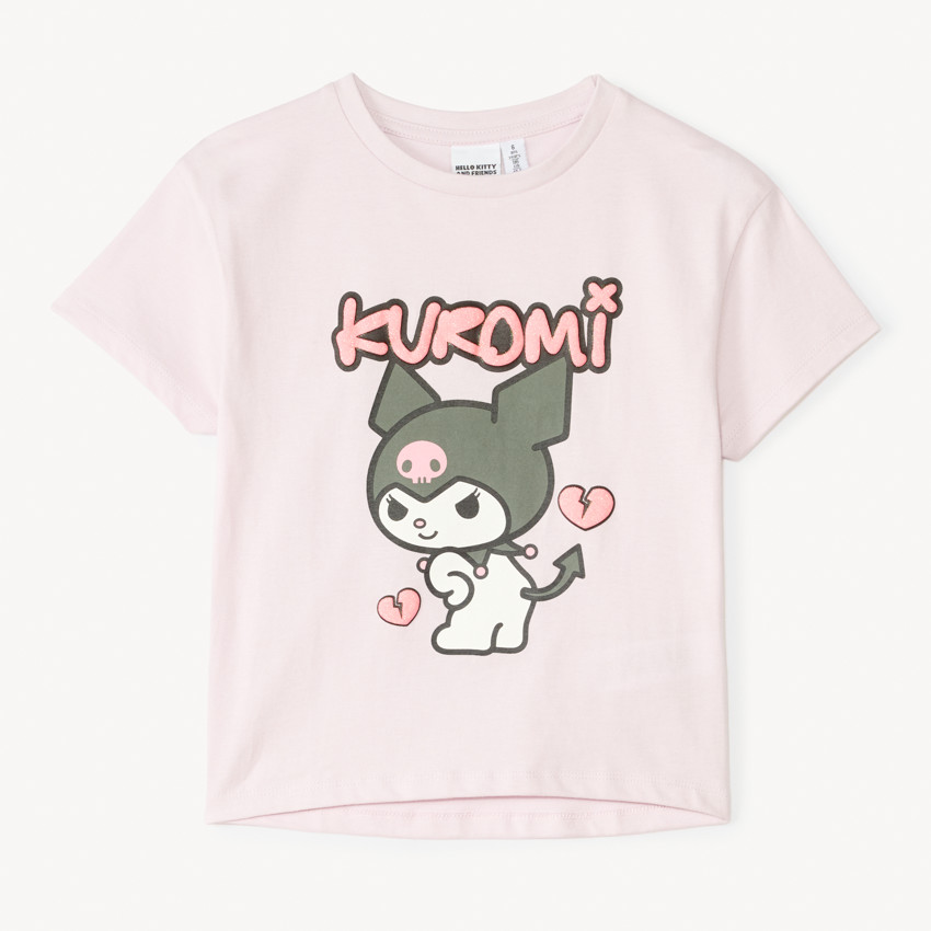Camiseta de manga corta Kuromi Hello Kitty para niña 