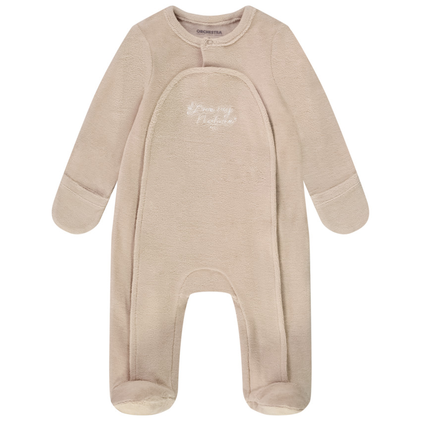 Pelele de terciopelo con bordado para bebé 