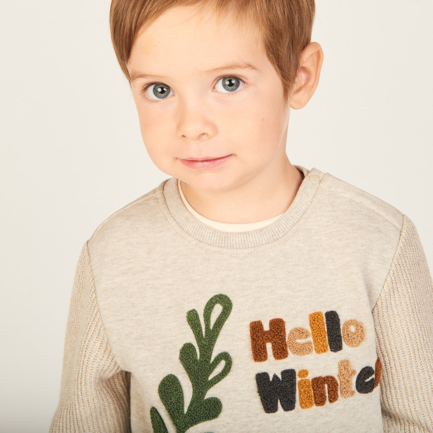 Jersey de dos con parches de bucle para bebé niño 