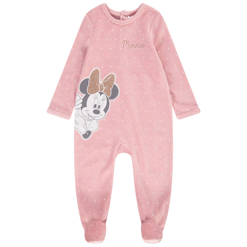 Pelele de terciopelo con estampado de lunares de Minnie Disney para bebé niña 