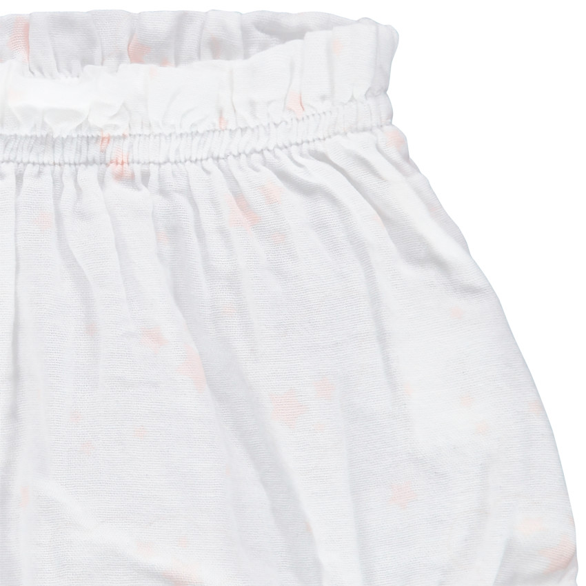 Conjunto con vestido de manga corta con volantes y bloomer 