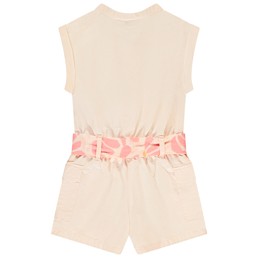 Pelele sin mangas con cinturón estampado para niña 