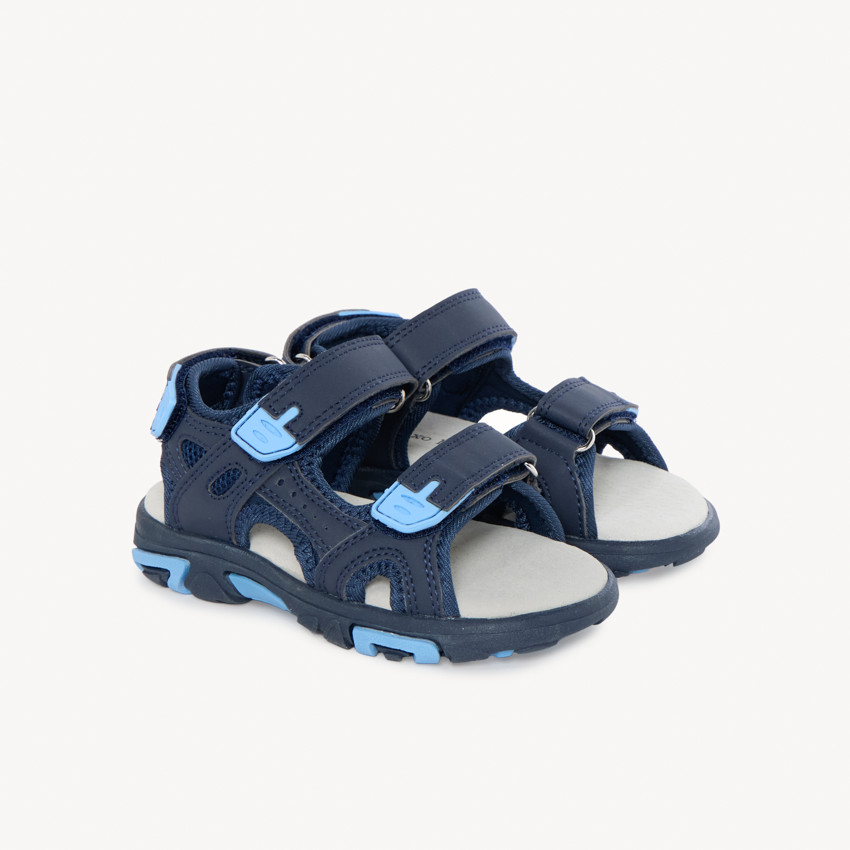 Sandalias de velcro azul para niño 