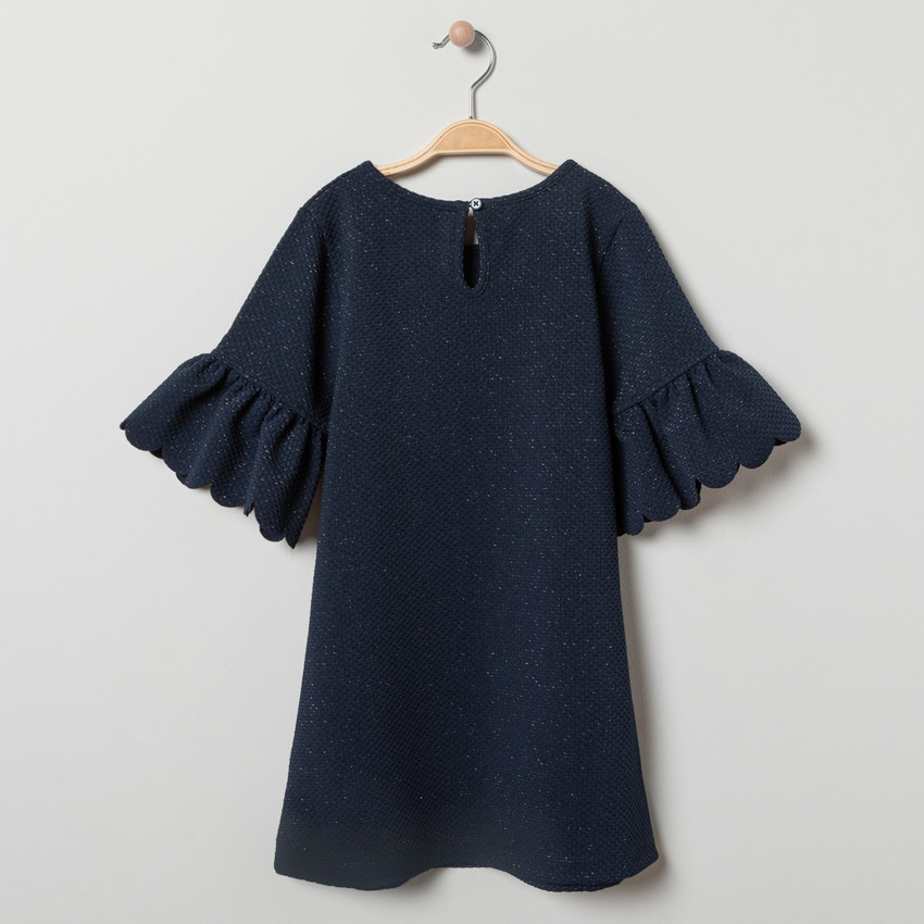 Vestido manga corta punto fantasía 