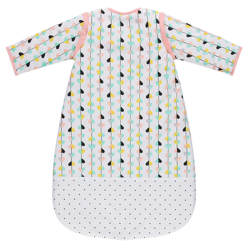Saco de dormir con corazones y lunares estampados y mangas extraíbles  Additional Saco de dormir con corazones y lunares estampados y mangas extraíbles