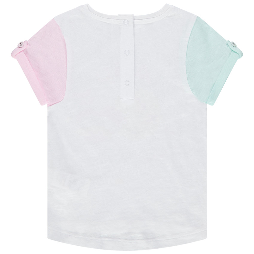 Camiseta de manga corta con estampado de Smiley y mangas que contrastan 